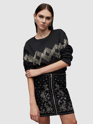 AllSaints - Sweatshirt 'ZANIAH TASSEL' em preto: frente