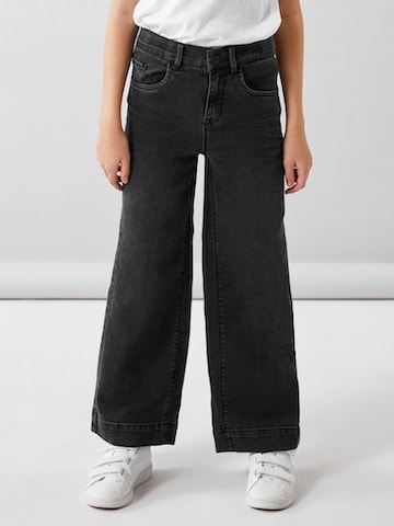NAME IT Wide leg Jeans 'ROSE' in Zwart: voorkant