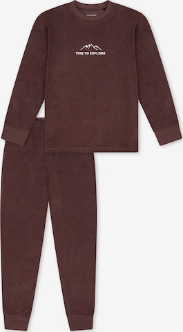 Pyjama ' Nightwear ' SCHIESSER en marron : devant