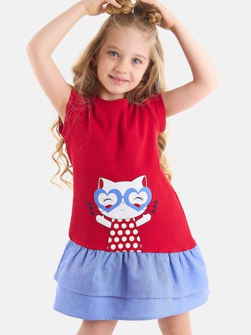 Robe 'Cat & Heart' Denokids en rouge : devant