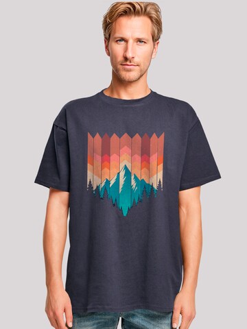 T-Shirt 'Berg Sonnenuntergang' F4NT4STIC en bleu : devant
