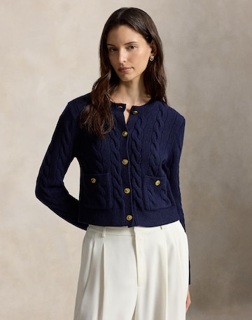 zils Polo Ralph Lauren Adīta jaka: no priekšpuses