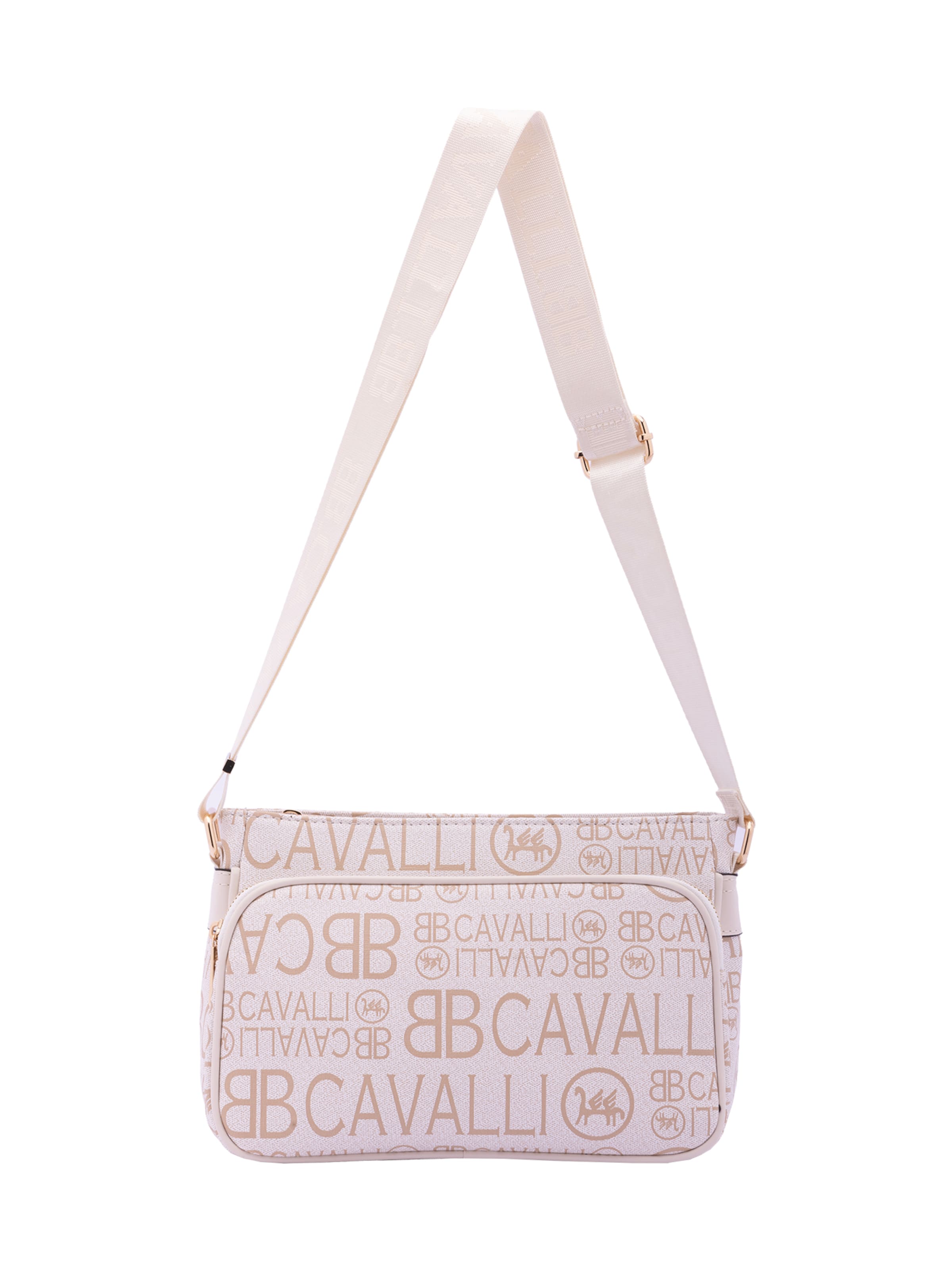 Borsa a tracolla di B. Cavalli in bianco: frontale