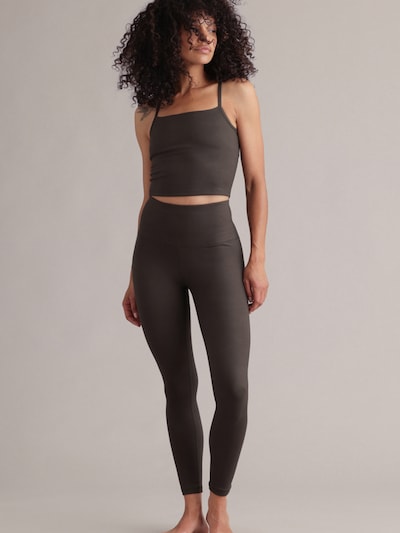Hey Honey Leggings 'Cropped' en vert foncé, Vue avec produit