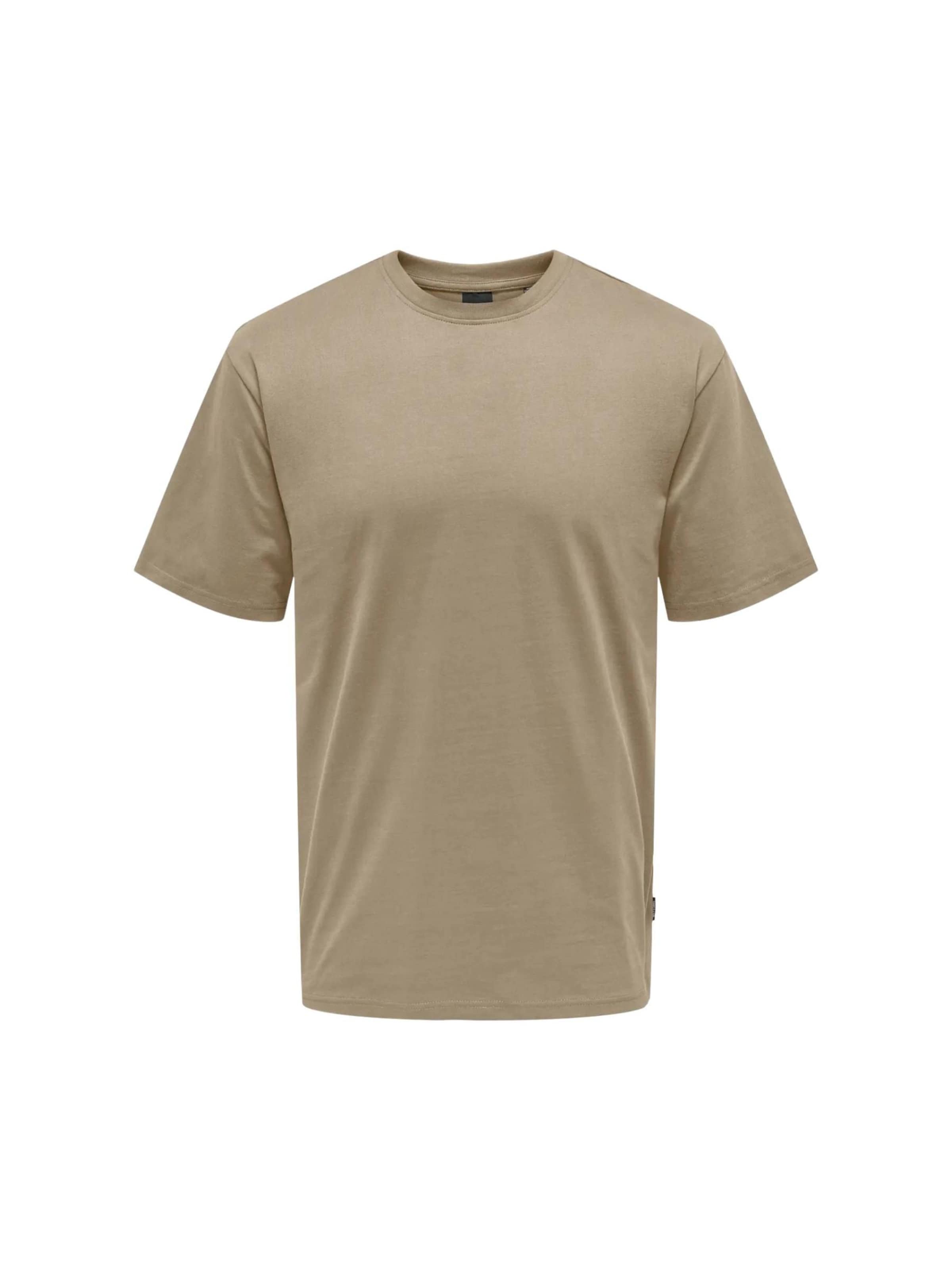 Only & Sons Shirt 'ONSFRED LIFE RLX SS TEE NOOS' in beige, Produktansicht