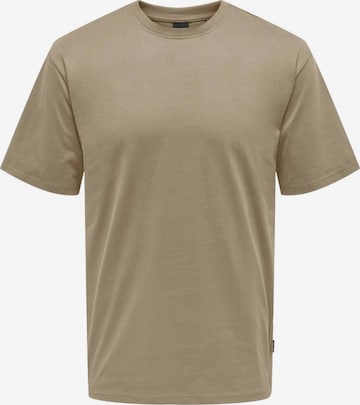 Only & Sons Shirt 'ONSFRED LIFE RLX SS TEE NOOS' in Beige: Vorderseite