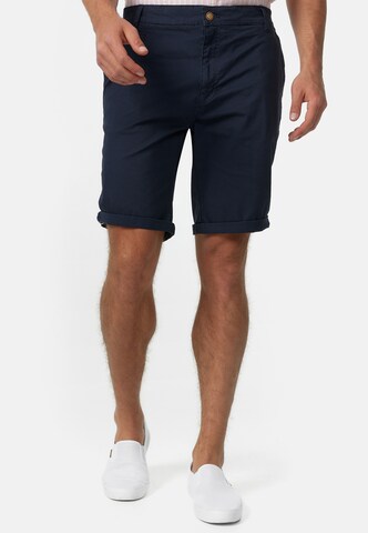 INDICODE JEANS Regular Chino trousers 'Creel' in Blue: front