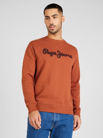 Pepe Jeans Sweatshirt 'RYAN' in Bruin: voorkant
