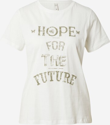 Tricou 'HOPE ' de la PULZ Jeans pe alb: față