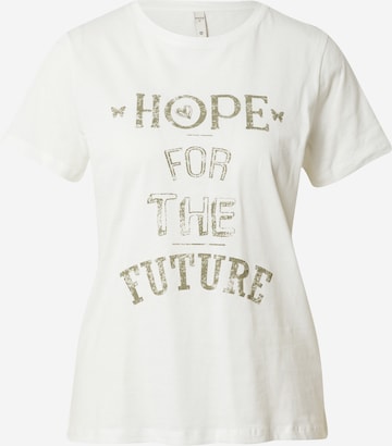 PULZ Jeans Shirts 'HOPE ' i hvid: forside