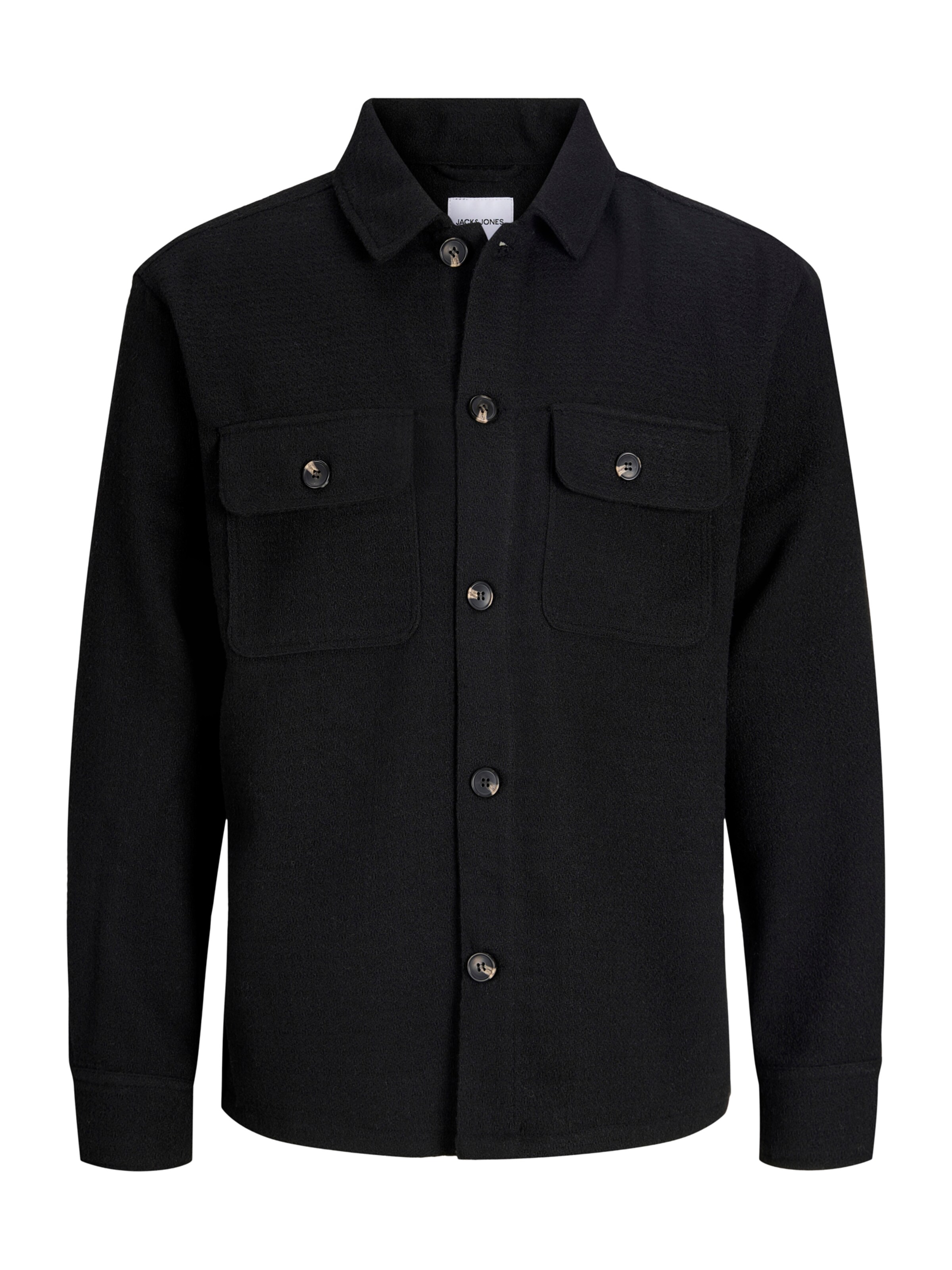 JACK & JONES Regular Fit Hemd 'JJEREGENT' in Schwarz: Vorderseite
