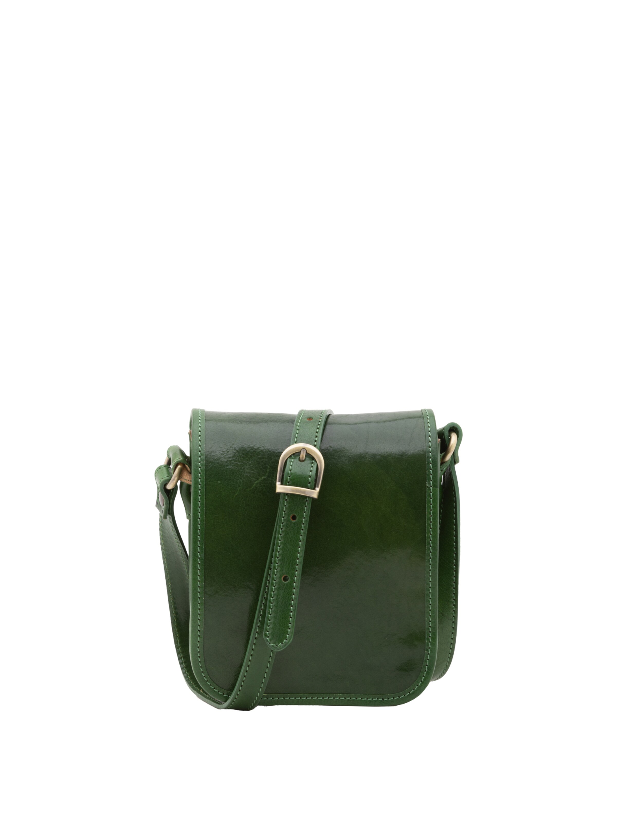 Borsa a tracolla 'Borsa a tracolla uomo vera pelle con calamita - Made in Italy' di I Fratelli in verde: frontale