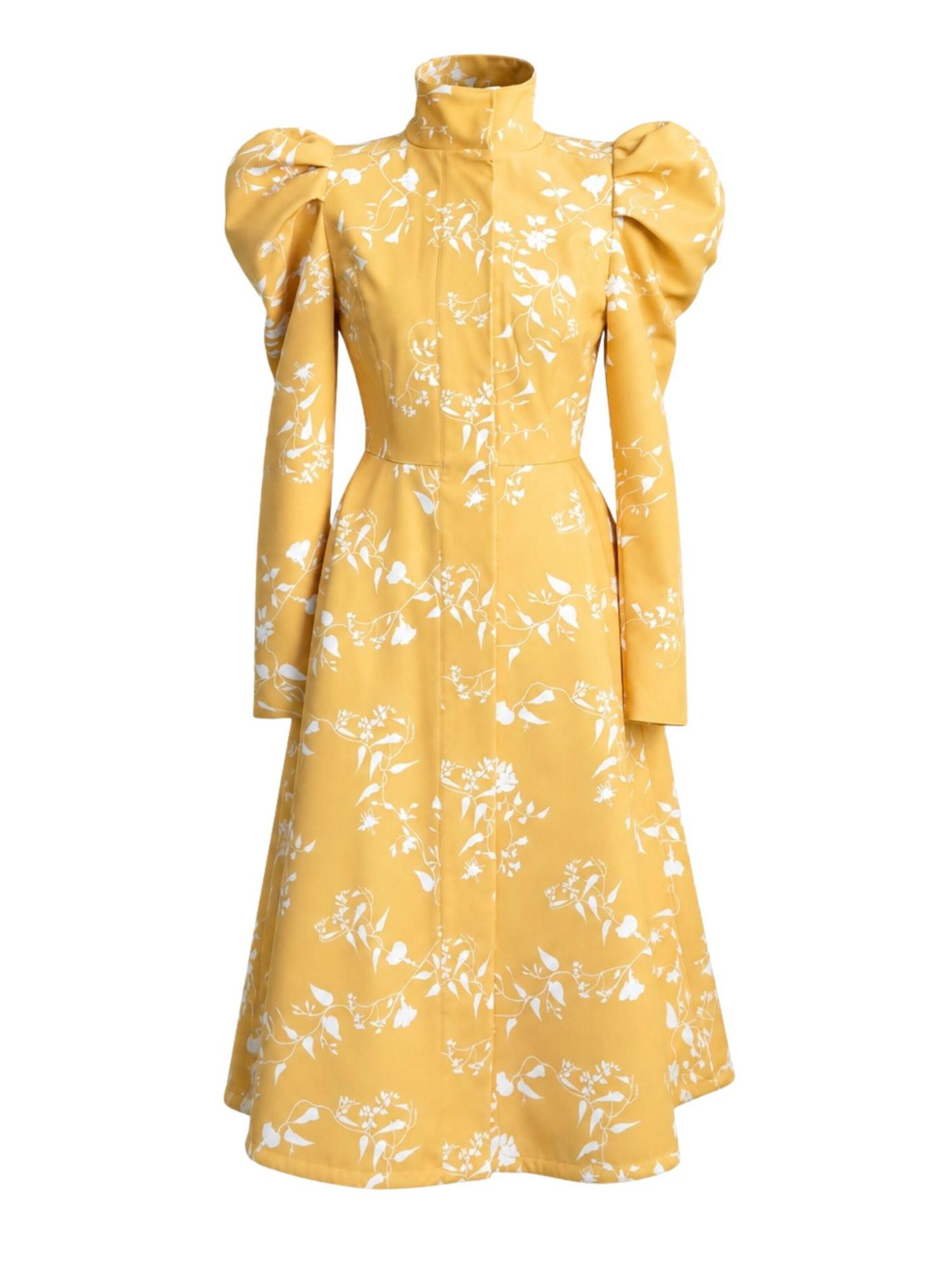 RainSisters - Abrigo de entretiempo 'Baloon-Style Sleeves' en amarillo: frente
