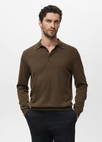 MANGO MAN Poloshirt 'Willys' in Braun: Vorderseite
