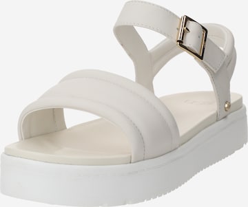 UGG - Sandalias con hebilla 'ZAYNE' en blanco: frente