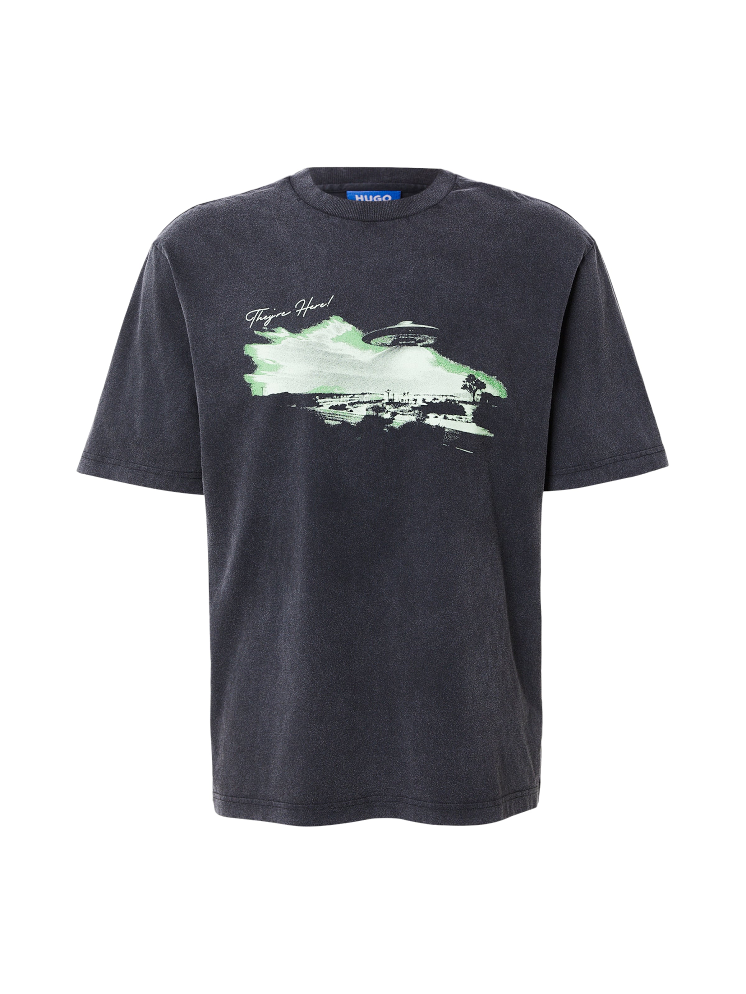 HUGO Μπλουζάκι 'Nextralio' σε πράσινο / πράσινο παστέλ / μαύρο, Άποψη προϊόντος