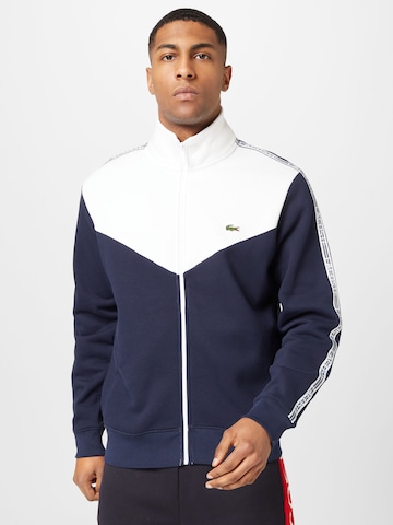 LACOSTE Zip-Up Hoodie in Blue: front