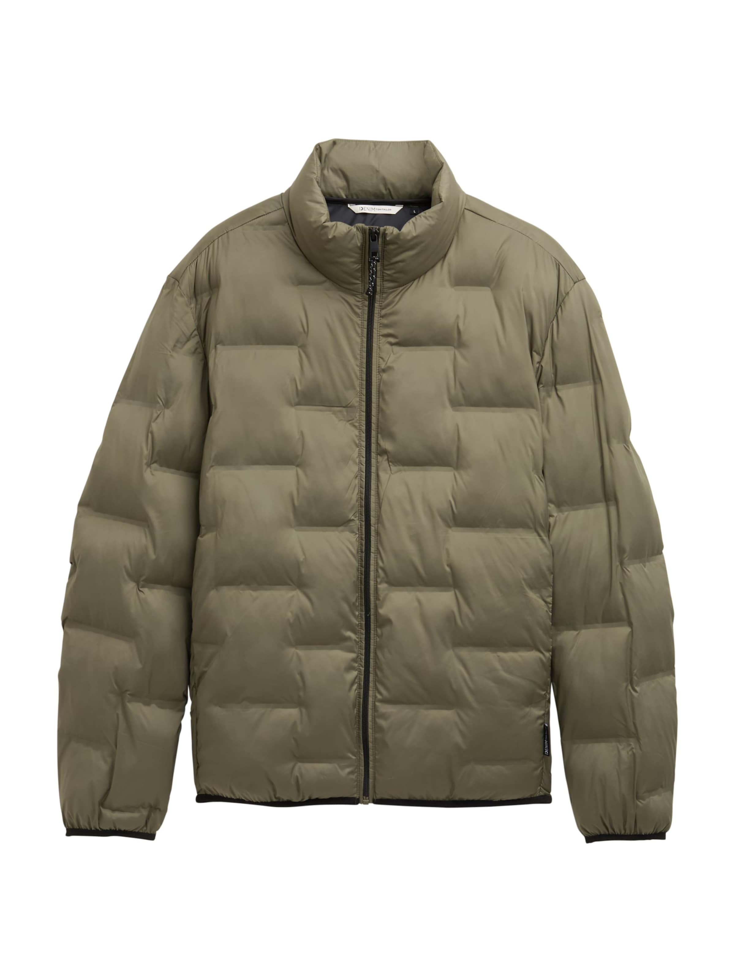 TOM TAILOR DENIM Демисезонная куртка в Зеленый: спереди