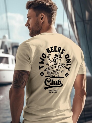 Neverless Shirt 'Two Beers only' in Beige