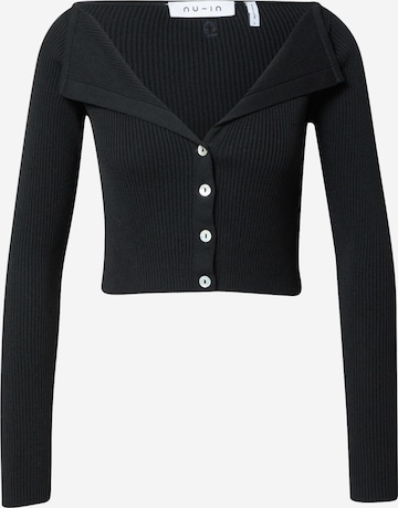 NU-IN Knit Cardigan in Black: front