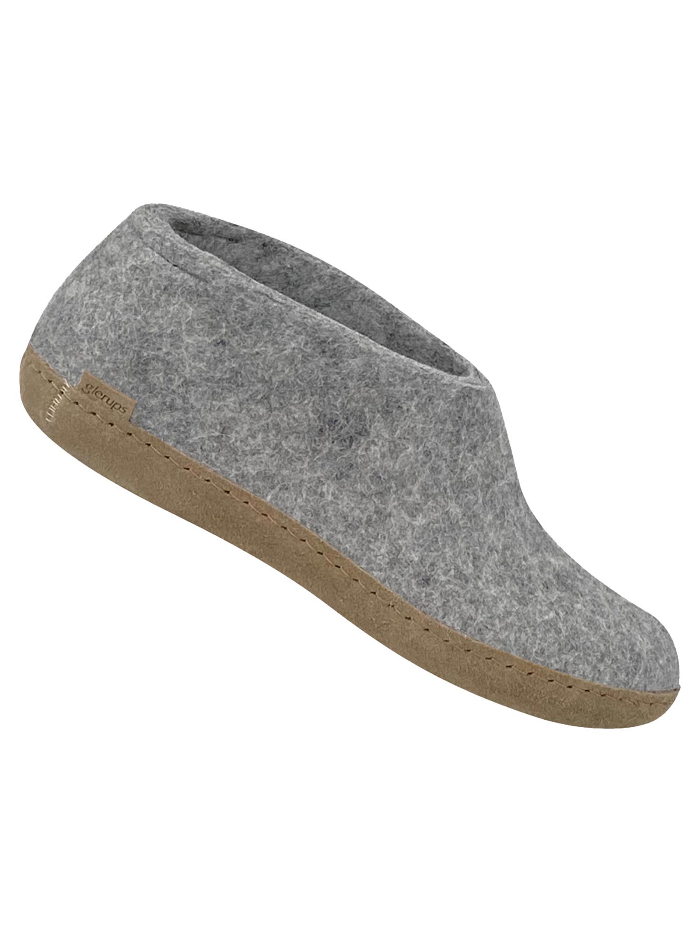Glerups Slipper 'Ledersohle' in Grey