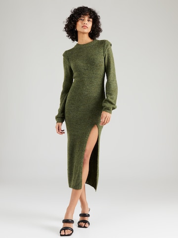 SOMETHINGNEW Kootud kleit 'KIARA', värv roheline: eest vaates