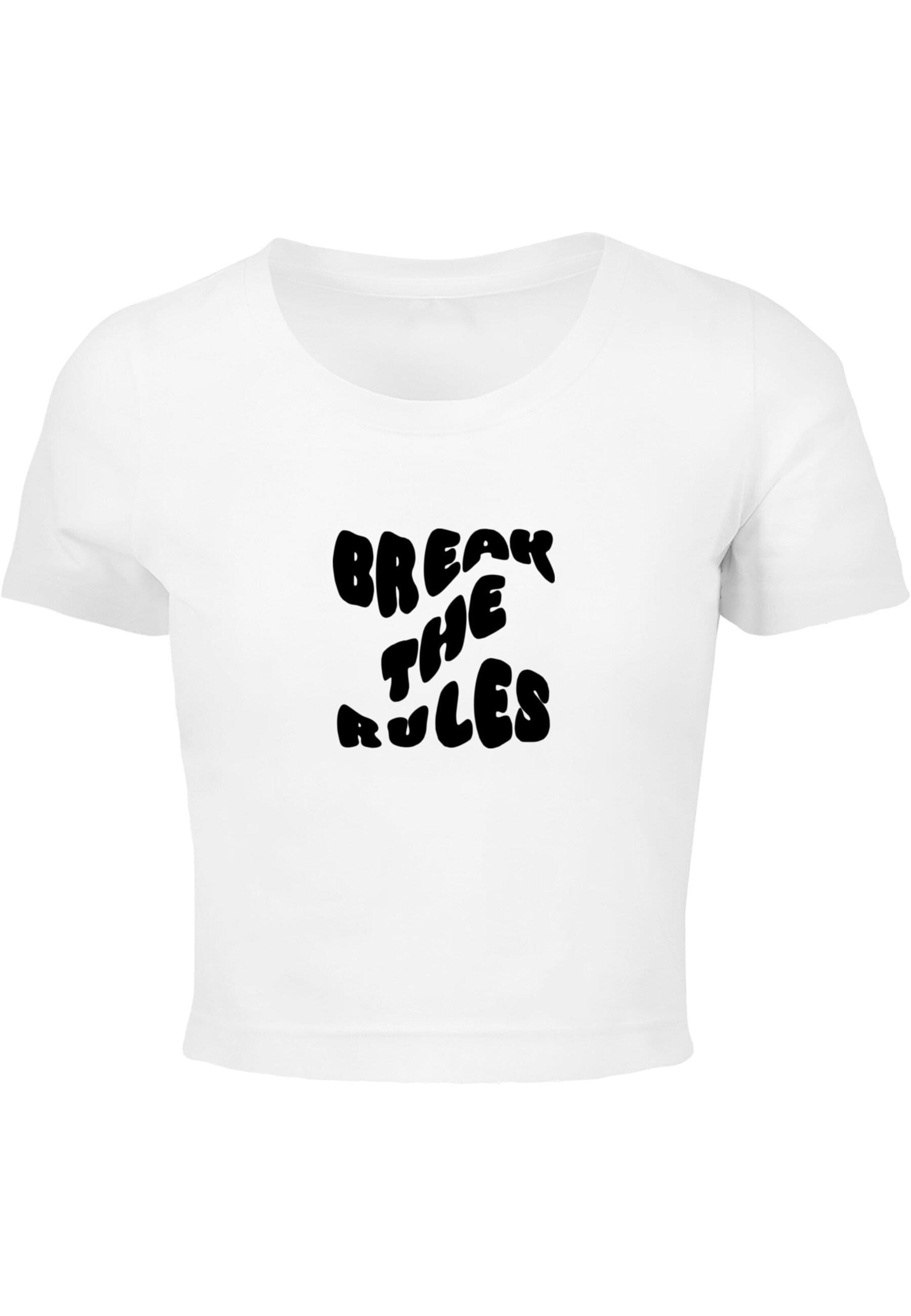 Merchcode T-Shirt 'Break The Rules' in Weiß: Vorderseite