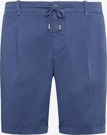 Boggi Milano Regular Pleat-Front Pants in Blue: front