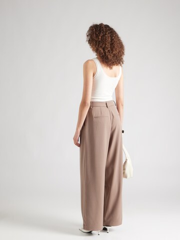 MSCH COPENHAGEN - Pierna ancha Pantalón plisado 'Henrika' en marrón