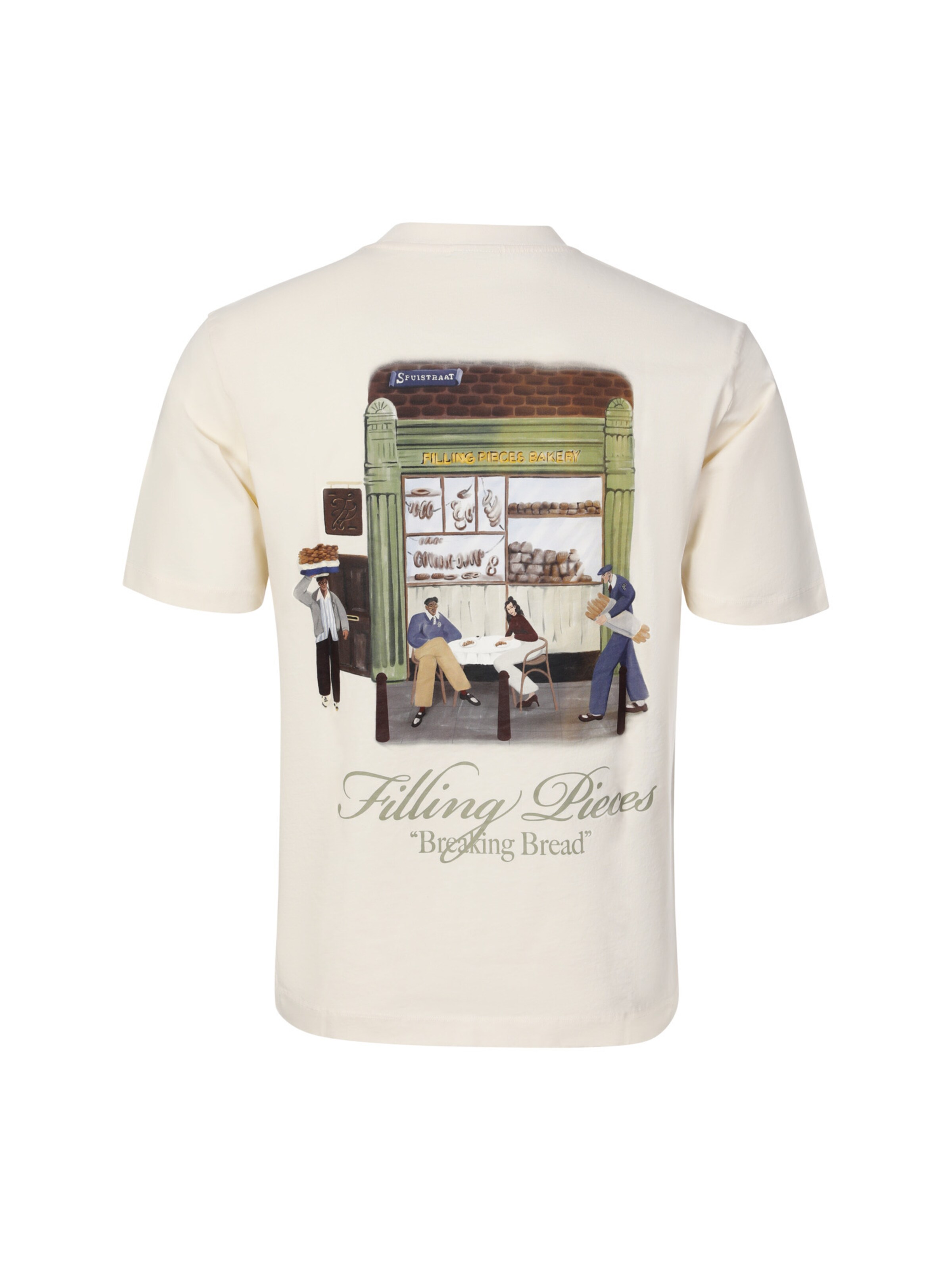 Maglietta 'Breaking Bread' di Filling Pieces in beige