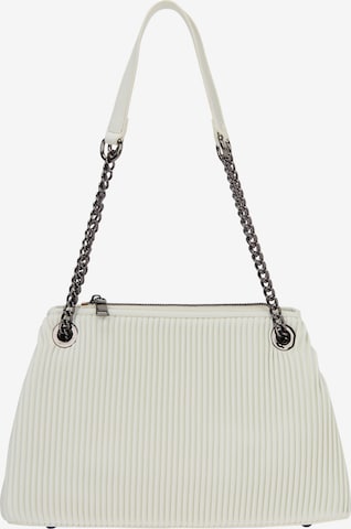 Borsa a spalla di faina in bianco: frontale