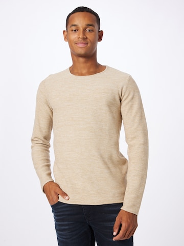 INDICODE JEANS Regular fit Sweater 'Christian' in Beige: front
