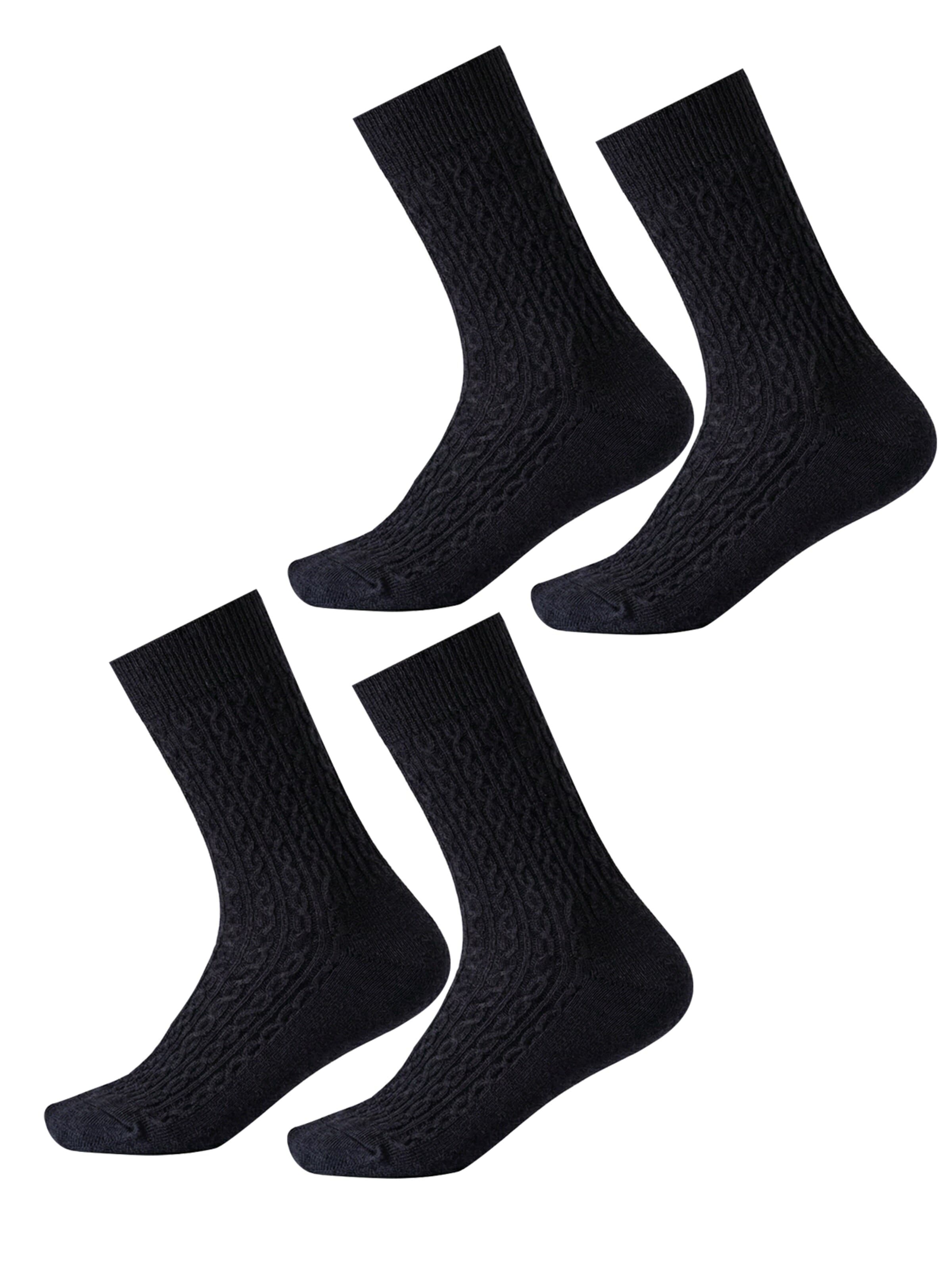 Millo Socks 'Cosy Twist' in Black: front