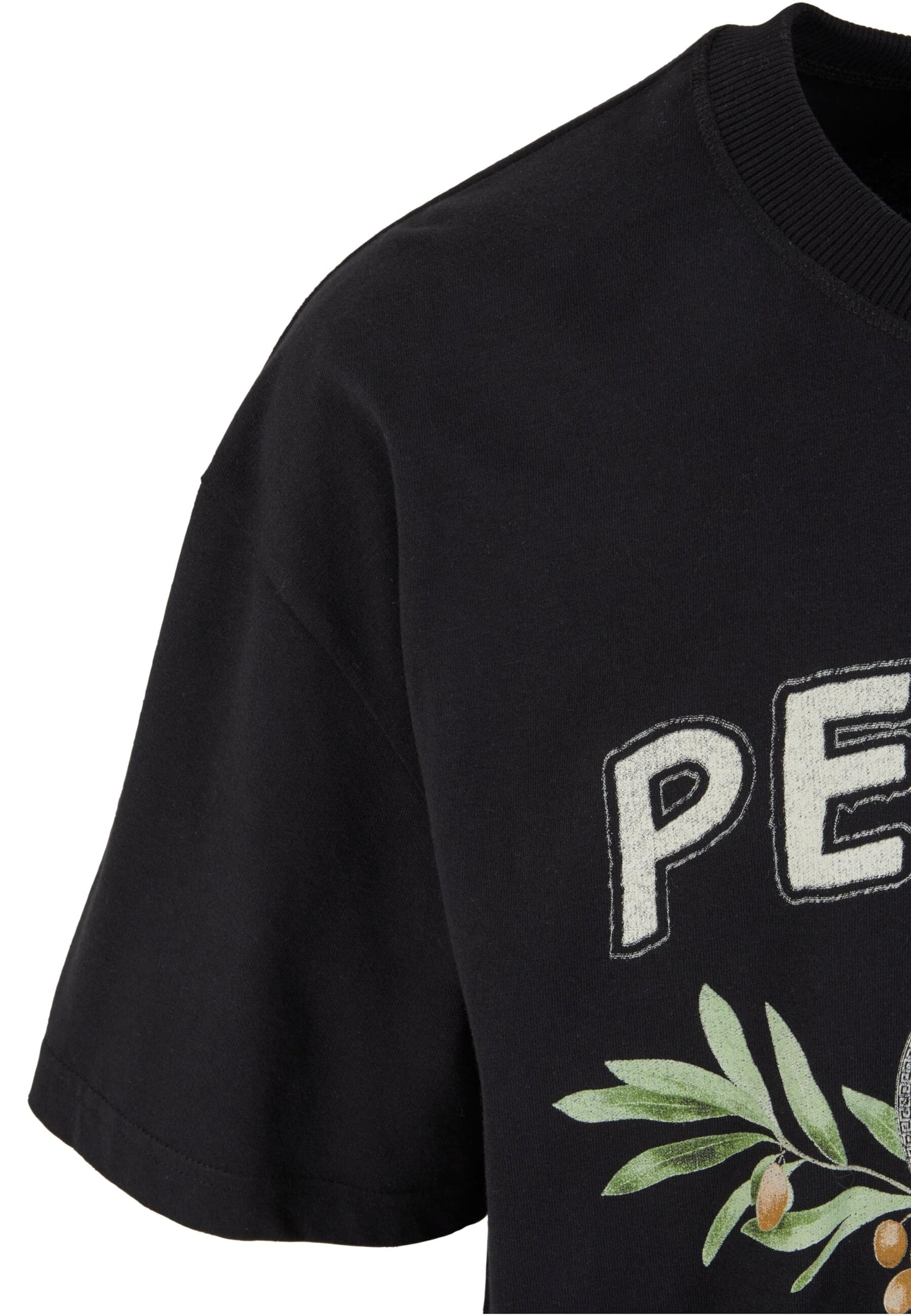 Pequs Μπλουζάκι 'Olive Coin Relic' σε μαύρο