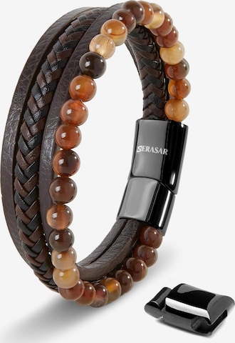 Bracelet 'Stone' SERASAR en marron : devant