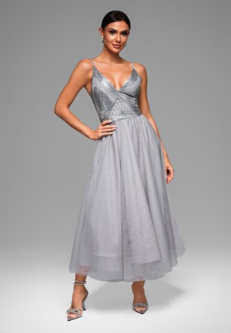 Robe de soirée Ombre en gris : devant