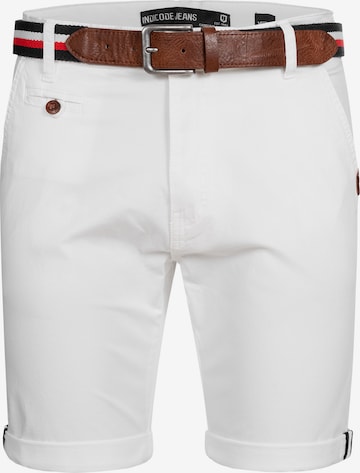Regular Pantalon chino 'Creel' INDICODE JEANS en blanc : devant