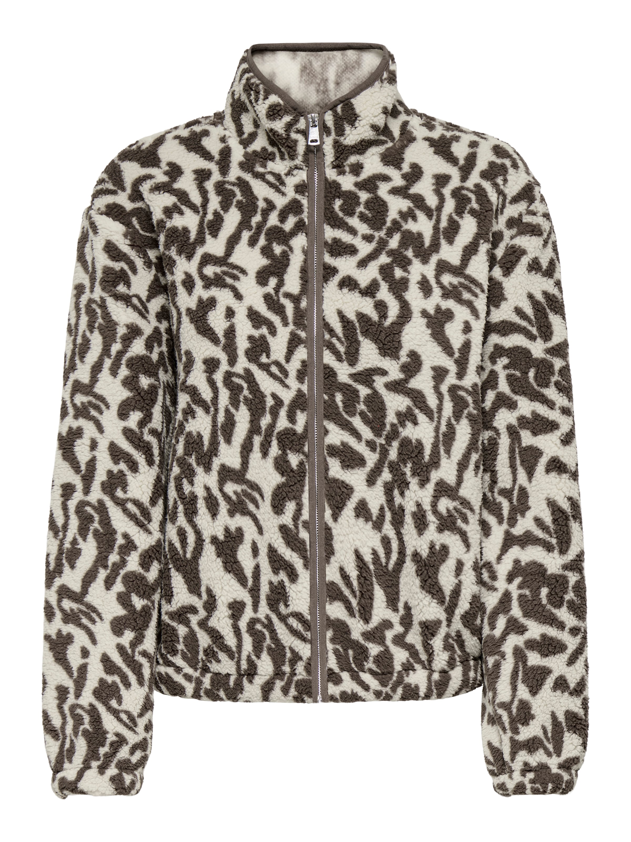 ONLY Carmakoma Fleecejacke in Beige: Vorderseite