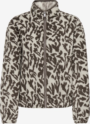 ONLY Carmakoma Fleecejacke in Beige: Vorderseite
