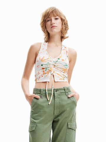 Desigual - Top 'Duna' em branco: frente