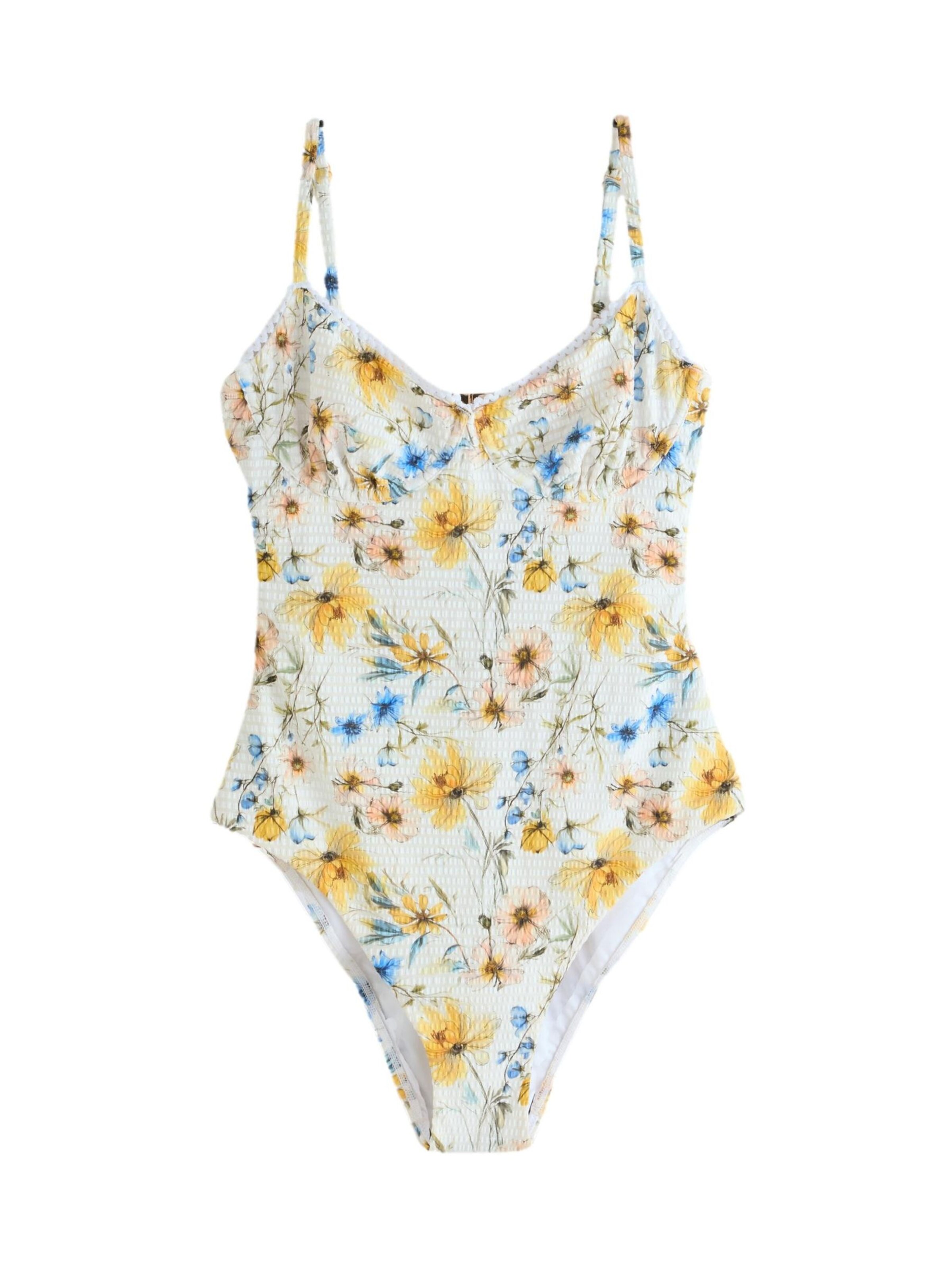 Next Maillot de bain en crème / saphir / jaune clair / olive, Vue avec produit