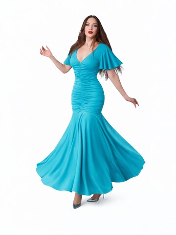 Elena Athanasiadou Avondjurk 'Dress Athenian Grace Turquoise' in Blauw