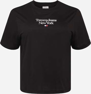 Tommy Jeans Curve Tričko 'Essential' – černá: přední strana