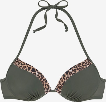 žalia LASCANA Pakeliantieji įdėklai į liemenėlę Bikinio viršutinė dalis: priekis