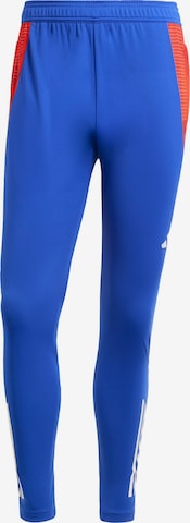 ADIDAS PERFORMANCE Slim fit Workout Pants 'Tiro 24 Competition' in Blue: front