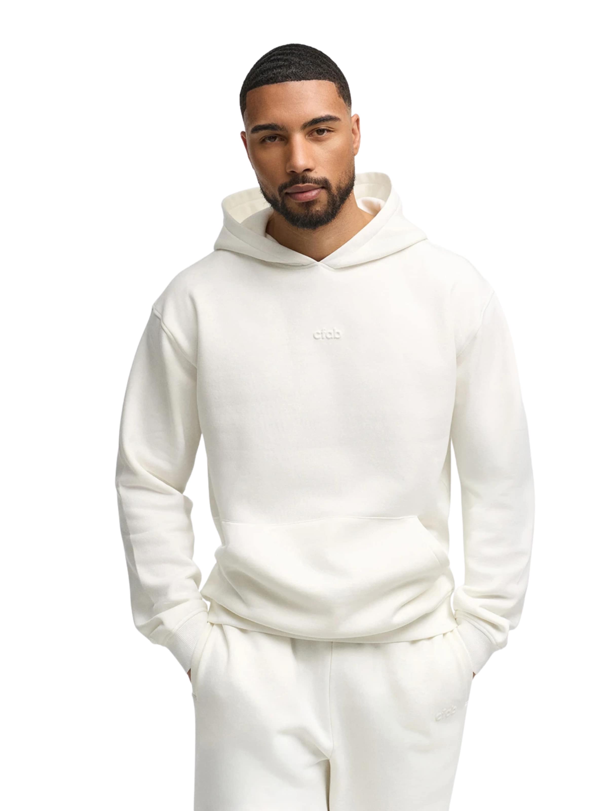 cfab (formerly creamy fabrics) Sweatshirt 'Menswear Relaxed Fit Classic Hoodie'‌‌‌‌‌‌ in offwhite, Produktansicht