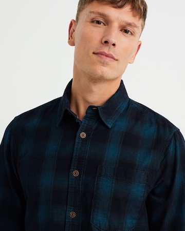 WE Fashion Regular fit Button Up Shirt in Blue