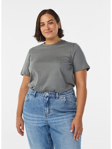 Zizzi Shirt 'Charlin' in Grijs: voorkant
