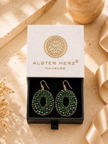 Alster Herz - Brincos 'Marisol' em verde