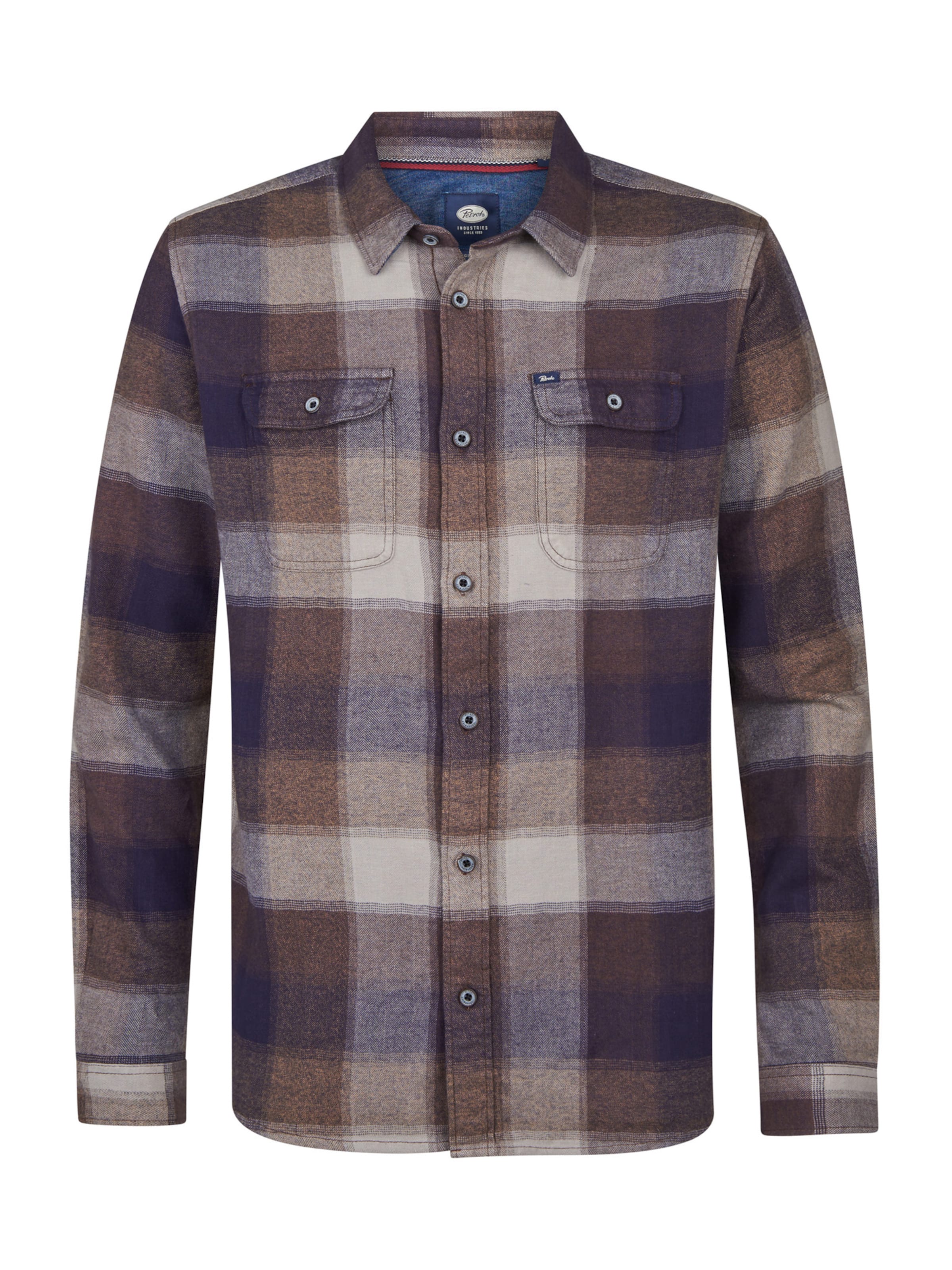 Petrol Industries Comfort Fit Πουκάμισο σε καφέ: μπροστά
